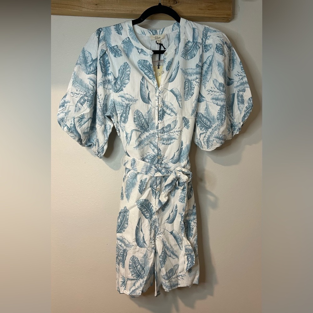 NWT ELAN BLUE LIMA LINES ROMPER SIZE LARGE
